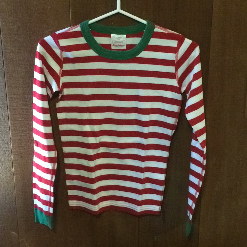 Hannah Andersson - Red & White Stripped Pajama Top